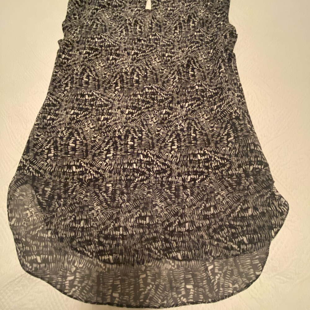 Rebecca Taylor Black and White Patterned Silk Blouse